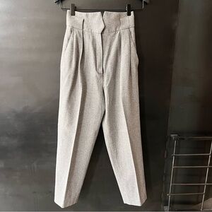 Massimo Dutti // wool blend high rise pants // houndstooth